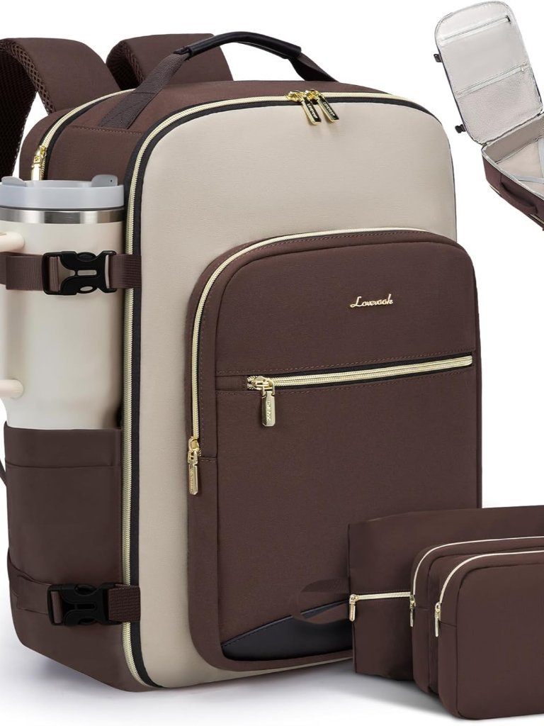 40l Travel Backpack For Women & Men, Airline Approved Carry On Luggage With 3 Pa